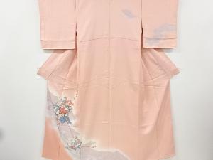 リサイクル　逆雲取りに誰袖草花模様訪問着